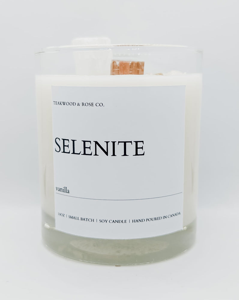 Selenite Crystal Soy Candle