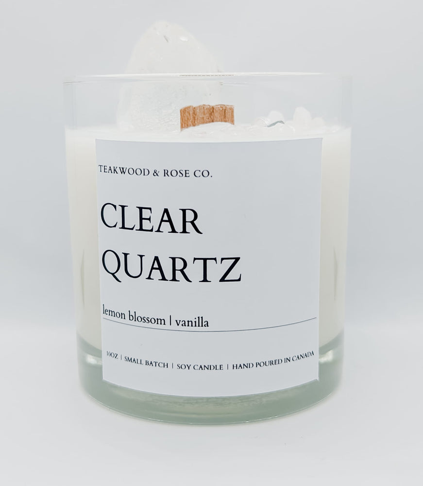 Clear Quartz Crystal Soy Candle