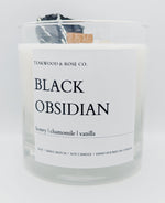 Black Obsidian Crystal Soy Candle