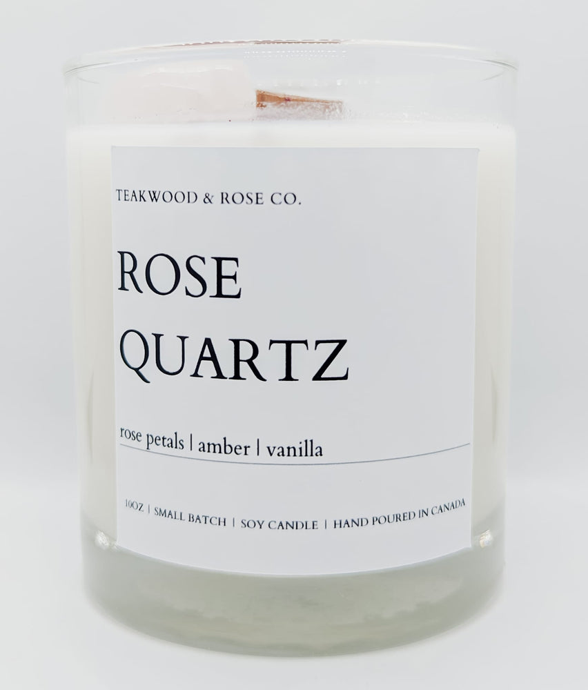 Rose Quartz Crystal Soy Candle